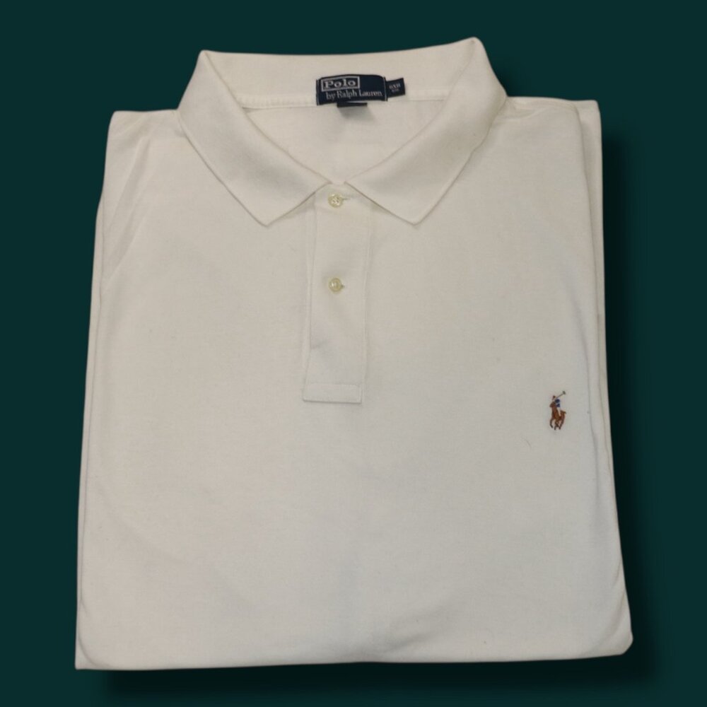 Polo Ralph Lauren Mens Pima Cotton Polo Shirt White Size 6XB